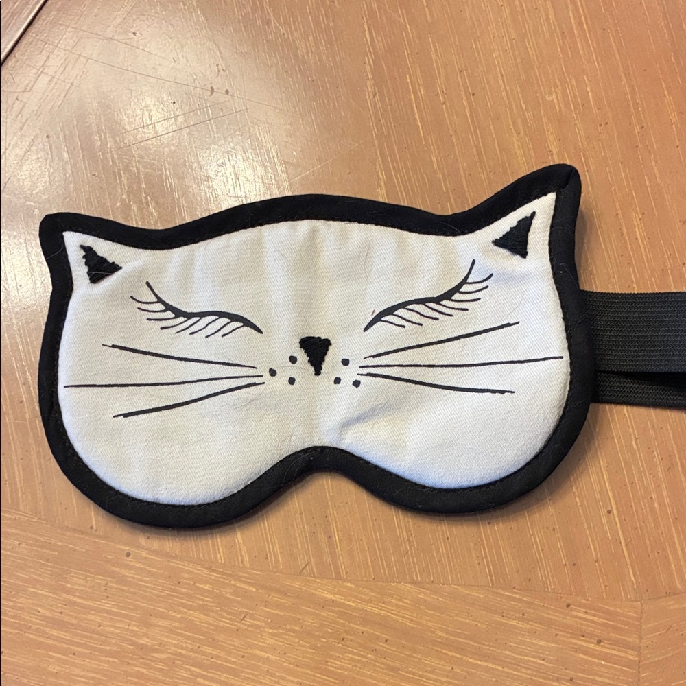 Cute Cat Face Kids Sleep Mask - Black and White